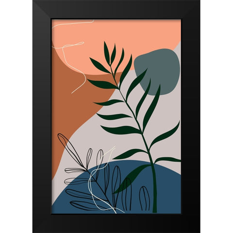 Boho Leaves I Black Modern Wood Framed Art Print by Arctic Frame