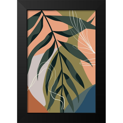 Boho Leaves II Black Modern Wood Framed Art Print by Arctic Frame