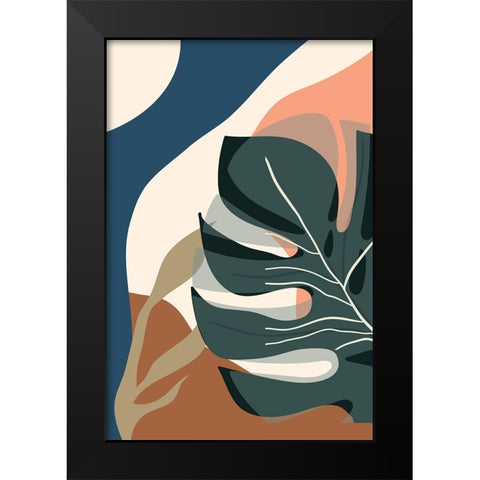 Boho Leaves III Black Modern Wood Framed Art Print by Arctic Frame