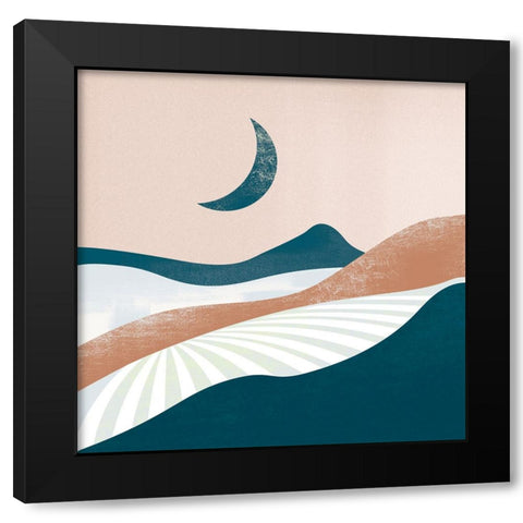 Peaceful Landscape II Black Modern Wood Framed Art Print with Double Matting by Arctic Frame