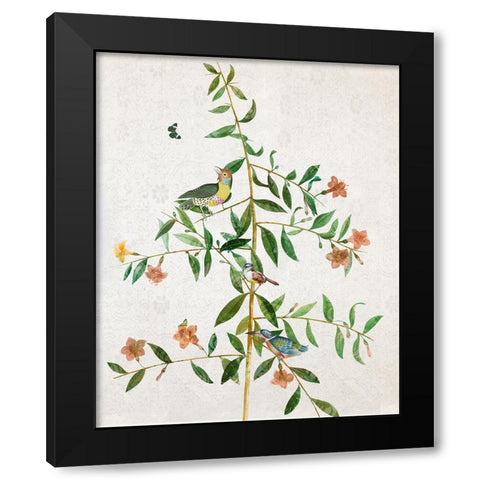 Perching Bird I Black Modern Wood Framed Art Print with Double Matting by Smith, Karen