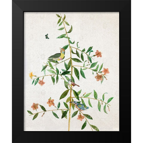 Perching Bird I Black Modern Wood Framed Art Print by Smith, Karen