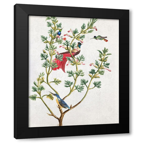Perching Bird II Black Modern Wood Framed Art Print with Double Matting by Smith, Karen