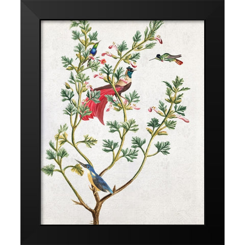 Perching Bird II Black Modern Wood Framed Art Print by Smith, Karen