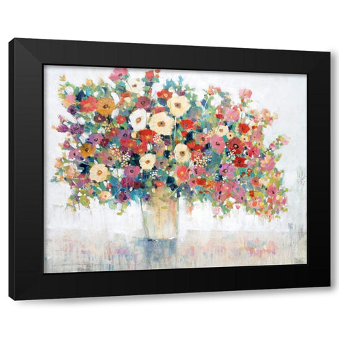 Mix Flower Bouquet I Black Modern Wood Framed Art Print by OToole, Tim