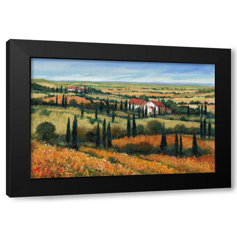 Hills of Tuscany I Black Modern Wood Framed Art Print with Double Matting by OToole, Tim