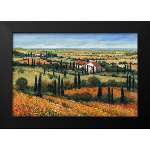 Hills of Tuscany I Black Modern Wood Framed Art Print by OToole, Tim