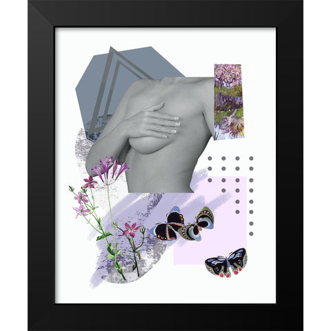 A Unique Butterfly II Black Modern Wood Framed Art Print by Wang, Melissa