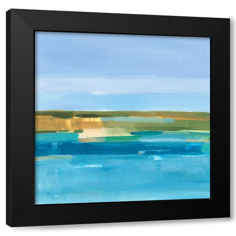 Crystal Blue Horizon I Black Modern Wood Framed Art Print by Harper, Ethan
