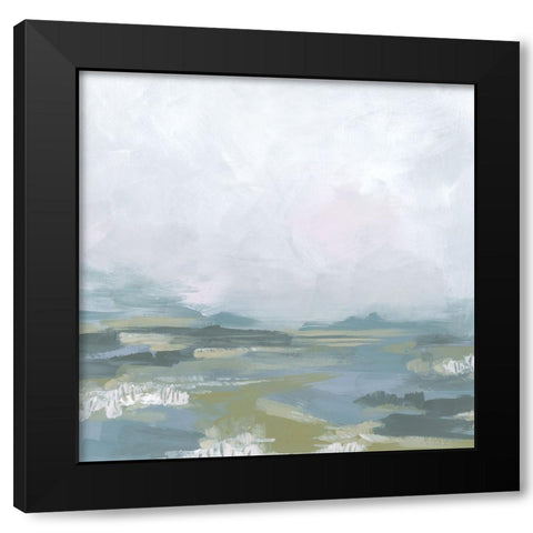 Blue Fields I Black Modern Wood Framed Art Print by Vess, June Erica