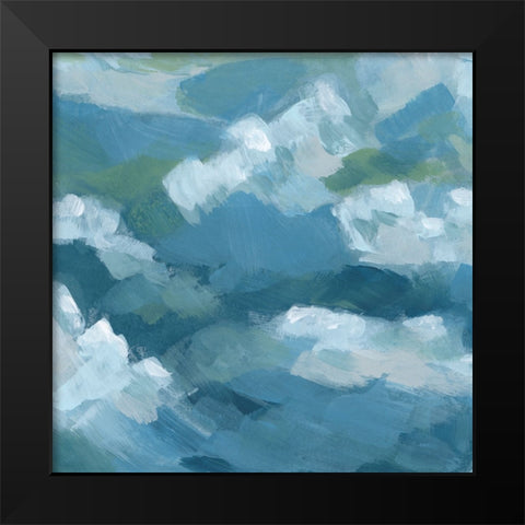 Brushy Surf I Black Modern Wood Framed Art Print by Vess, June Erica