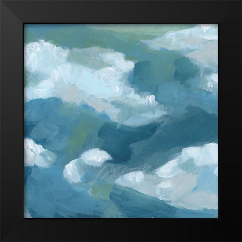 Brushy Surf II Black Modern Wood Framed Art Print by Vess, June Erica