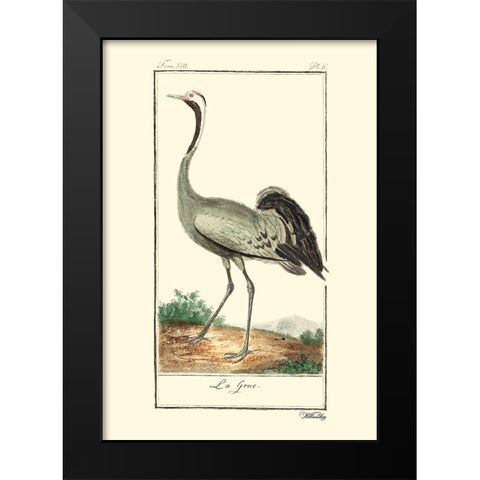 Custom Buffon Cranes And Herons IV Black Modern Wood Framed Art Print by Buffon