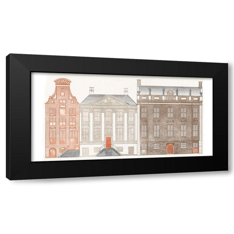 Amsterdam Canal Houses IV Black Modern Wood Framed Art Print by Teyler, Johan