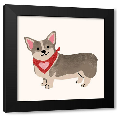 Little Legs Big Heart I Black Modern Wood Framed Art Print with Double Matting by Barnes, Victoria