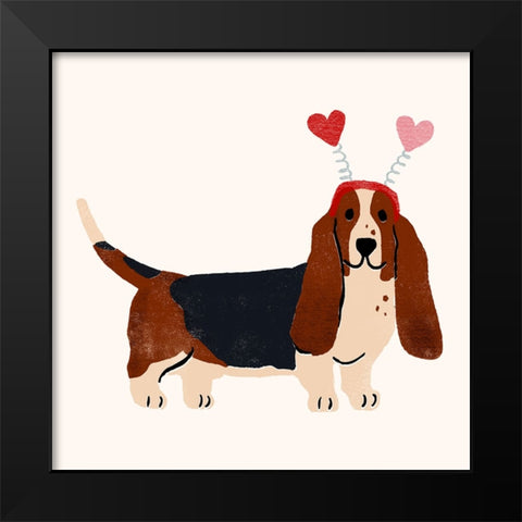 Little Legs Big Heart II Black Modern Wood Framed Art Print by Barnes, Victoria