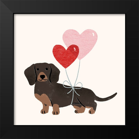 Little Legs Big Heart IV Black Modern Wood Framed Art Print by Barnes, Victoria