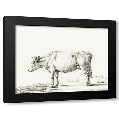 Bernard Cow Sketch II Black Modern Wood Framed Art Print with Double Matting by Bernard, Jean