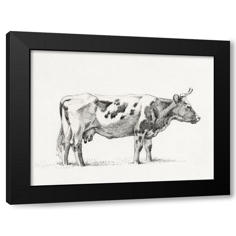 Bernard Cow Sketch III Black Modern Wood Framed Art Print by Bernard, Jean