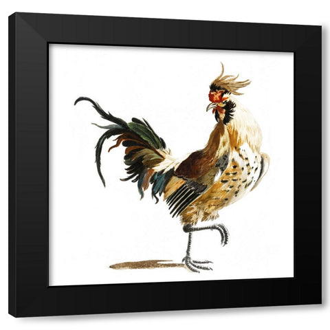 Teyler Roosters I Black Modern Wood Framed Art Print with Double Matting by Teyler, Johan
