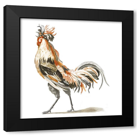 Teyler Roosters II Black Modern Wood Framed Art Print with Double Matting by Teyler, Johan