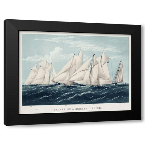 Antique Yachts III Black Modern Wood Framed Art Print by Vision Studio