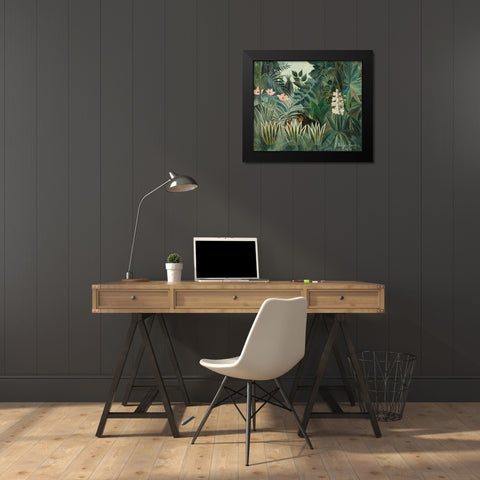 Rousseaus Jungle III Black Modern Wood Framed Art Print by Rousseau, Henri