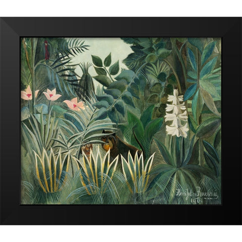Rousseaus Jungle III Black Modern Wood Framed Art Print by Rousseau, Henri