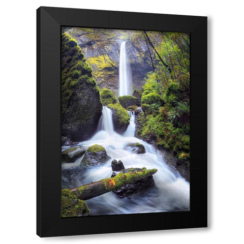 Rapid Waterfall I Black Modern Wood Framed Art Print with Double Matting by Drost, David
