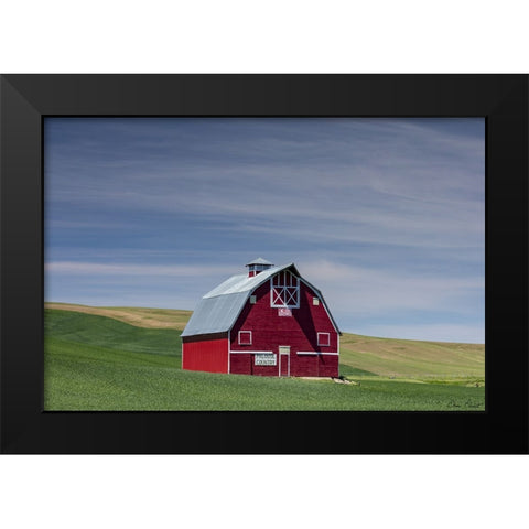 Red Palouse Barn I Black Modern Wood Framed Art Print by Drost, David