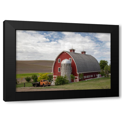 Truck and Palouse Barn Black Modern Wood Framed Art Print by Drost, David