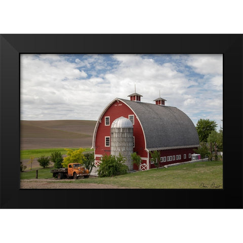 Truck and Palouse Barn Black Modern Wood Framed Art Print by Drost, David