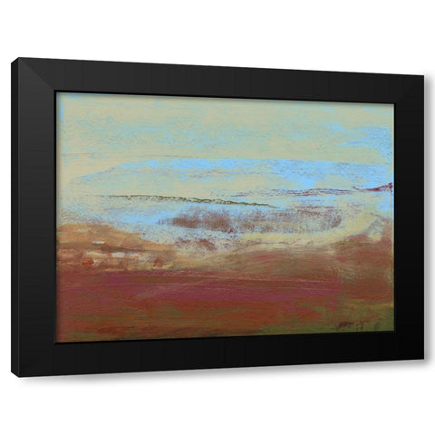 Abstract Magenta Horizon I Black Modern Wood Framed Art Print with Double Matting by Gordon, Sharon