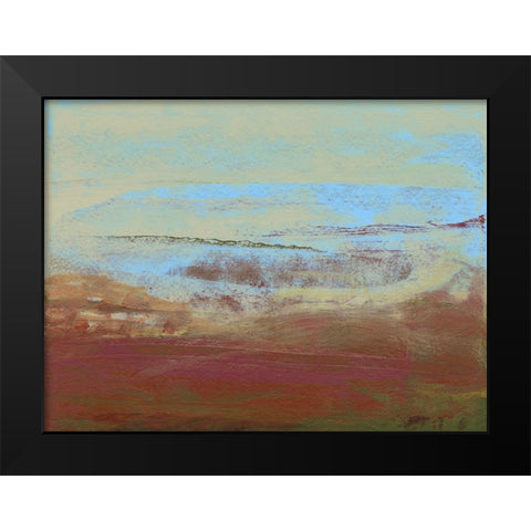 Abstract Magenta Horizon I Black Modern Wood Framed Art Print by Gordon, Sharon