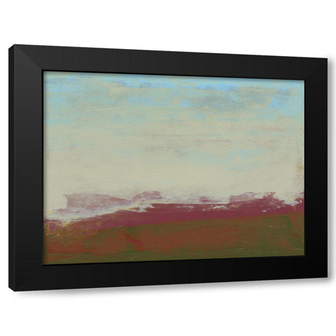 Abstract Magenta Horizon II Black Modern Wood Framed Art Print with Double Matting by Gordon, Sharon