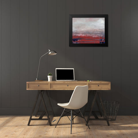 Red Glimpse Black Modern Wood Framed Art Print by Gordon, Sharon