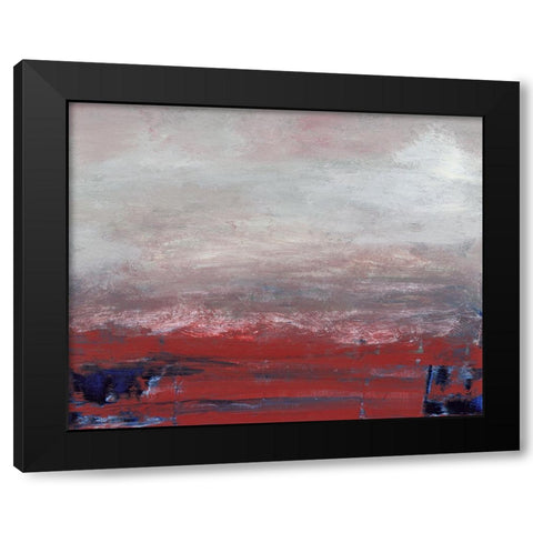 Red Glimpse Black Modern Wood Framed Art Print by Gordon, Sharon