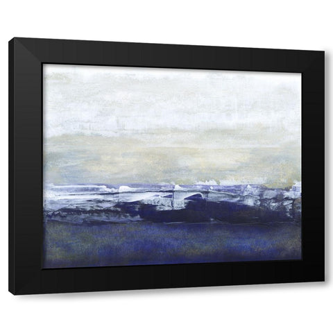 Blue Glimpse Black Modern Wood Framed Art Print by Gordon, Sharon