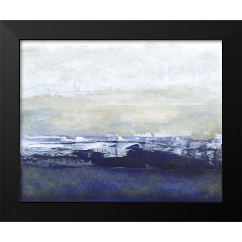Blue Glimpse Black Modern Wood Framed Art Print by Gordon, Sharon