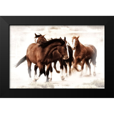 The Finish Line Black Modern Wood Framed Art Print by Drost, David