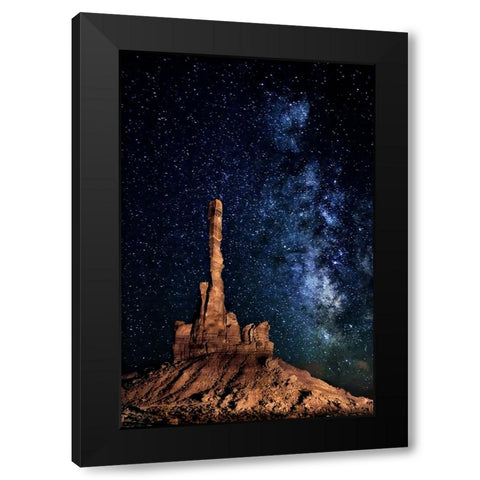 A Totem Pole Night Sky Black Modern Wood Framed Art Print by Drost, David