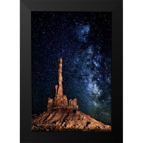A Totem Pole Night Sky Black Modern Wood Framed Art Print by Drost, David