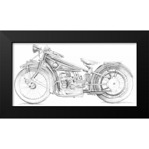 Motorcycle Sketch I Black Modern Wood Framed Art Print by Meagher, Megan