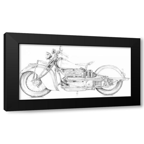 Motorcycle Sketch II Black Modern Wood Framed Art Print by Meagher, Megan