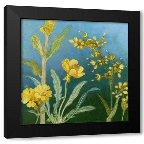 Azure Blooms I Black Modern Wood Framed Art Print by Meagher, Megan