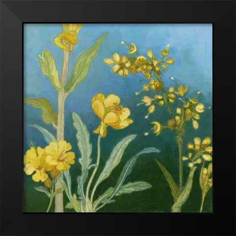 Azure Blooms I Black Modern Wood Framed Art Print by Meagher, Megan