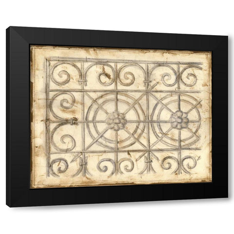 Decorative Iron Sketch I Black Modern Wood Framed Art Print by Meagher, Megan
