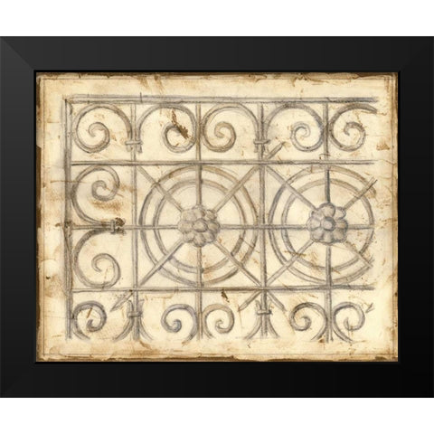 Decorative Iron Sketch I Black Modern Wood Framed Art Print by Meagher, Megan