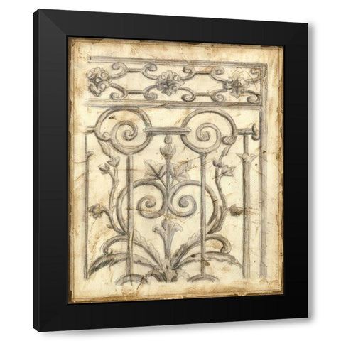 Decorative Iron Sketch II Black Modern Wood Framed Art Print by Meagher, Megan