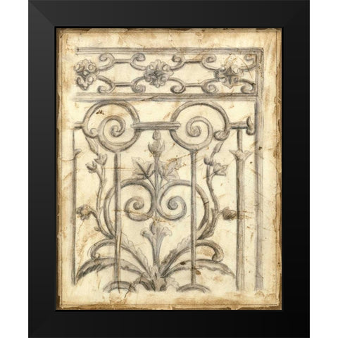 Decorative Iron Sketch II Black Modern Wood Framed Art Print by Meagher, Megan